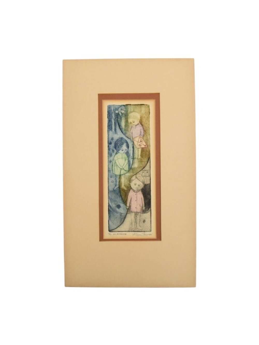Leticia Tarrago Signed Etching El Papalote Vintage Mexican Surrealism Art 11/15